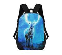 sinyumoney Children's Backpack, Enchanted Winter Deer Schoolbag Large Capacity Students Bookbag Rucksack Knapsack for Boys Girls Adults Teen 17inch