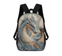 sinyumoney Children's Backpack Epic Fantasy Dragon Artwork School Rucksack 3D School Bag Kids School Backpack School Bags Fashion Backpack with Pocket Book Bags 17inch