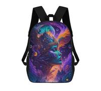 sinyumoney Children's Backpack, Fantasy Cosmic Portrait Schoolbag Large Capacity Students Bookbag Rucksack Knapsack for Boys Girls Adults Teen 17inch