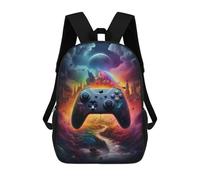 sinyumoney Children's Backpack, Fantasy Game Controller Artwork -3 Schoolbag Large Capacity Students Bookbag Rucksack Knapsack for Boys Girls Adults Teen 17inch