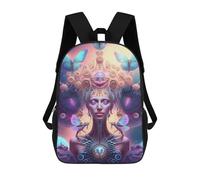 sinyumoney Children's Backpack, Fantasy Queen with Butterflies Schoolbag Large Capacity Students Bookbag Rucksack Knapsack for Boys Girls Adults Teen 17inch