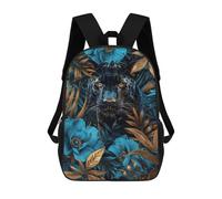sinyumoney Children's Backpack Floral Black Panther School Rucksack 3D School Bag Kids School Backpack School Bags Fashion Backpack with Pocket Book Bags 17inch
