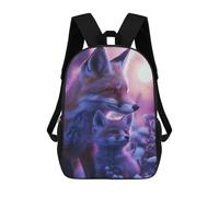 sinyumoney Children's Backpack Fox Family Sunset School Rucksack 3D School Bag Kids School Backpack School Bags Fashion Backpack with Pocket Book Bags 17inch