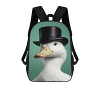 sinyumoney Children's Backpack Funny Duck in A Suit School Rucksack 3D School Bag Kids School Backpack School Bags Fashion Backpack with Pocket Book Bags 17inch