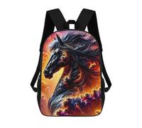 sinyumoney Children's Backpack, Galactic Horse Portrait Schoolbag Large Capacity Students Bookbag Rucksack Knapsack for Boys Girls Adults Teen 17inch