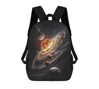 sinyumoney Children's Backpack, Galactic Planetary System Schoolbag Large Capacity Students Bookbag Rucksack Knapsack for Boys Girls Adults Teen 17inch