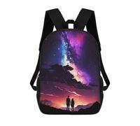 sinyumoney Children's Backpack Galaxy Couple Landscape School Rucksack 3D School Bag Kids School Backpack School Bags Fashion Backpack with Pocket Book Bags 17inch