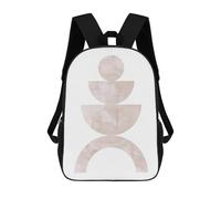 sinyumoney Children's Backpack Geometric Circles Art School Rucksack 3D School Bag Kids School Backpack School Bags Fashion Backpack with Pocket Book Bags 17inch
