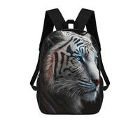 sinyumoney Children's Backpack, Glowing White Tiger Portrait Schoolbag Large Capacity Students Bookbag Rucksack Knapsack for Boys Girls Adults Teen 17inch