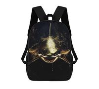 sinyumoney Children's Backpack Golden Shark School Rucksack 3D School Bag Kids School Backpack School Bags Fashion Backpack with Pocket Book Bags 17inch