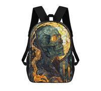 sinyumoney Children's Backpack Golden Skeleton Reverie School Rucksack 3D School Bag Kids School Backpack School Bags Fashion Backpack with Pocket Book Bags 17inch
