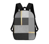 sinyumoney Children's Backpack Golden Strokes 8 School Rucksack 3D School Bag Kids School Backpack School Bags Fashion Backpack with Pocket Book Bags 17inch