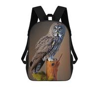 sinyumoney Children's Backpack Great Gray Owl School Rucksack 3D School Bag Kids School Backpack School Bags Fashion Backpack with Pocket Book Bags 17inch