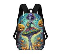 sinyumoney Children's Backpack, Halloween Enchanted Forest Schoolbag Large Capacity Students Bookbag Rucksack Knapsack for Boys Girls Adults Teen 17inch