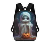 sinyumoney Children's Backpack, Halloween Ghost Baby with Pumpkin Schoolbag Large Capacity Students Bookbag Rucksack Knapsack for Boys Girls Adults Teen 17inch