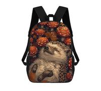 sinyumoney Children's Backpack Hedgehog in Autumn School Rucksack 3D School Bag Kids School Backpack School Bags Fashion Backpack with Pocket Book Bags 17inch
