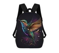 sinyumoney Children's Backpack Hummingbird Bird School Rucksack 3D School Bag Kids School Backpack School Bags Fashion Backpack with Pocket Book Bags 17inch