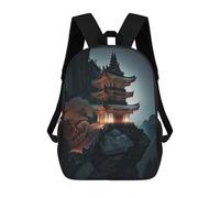 sinyumoney Children's Backpack Japanese Castle Sun School Rucksack 3D School Bag Kids School Backpack School Bags Fashion Backpack with Pocket Book Bags 17inch