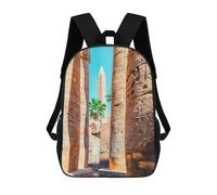 sinyumoney Children's Backpack Karnak Temple School Rucksack 3D School Bag Kids School Backpack School Bags Fashion Backpack with Pocket Book Bags 17inch