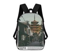 sinyumoney Children's Backpack, Kyoto Japan Schoolbag Large Capacity Students Bookbag Rucksack Knapsack for Boys Girls Adults Teen 17inch