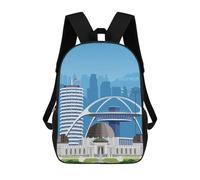 sinyumoney Children's Backpack, Los Angeles Travel Print Schoolbag Large Capacity Students Bookbag Rucksack Knapsack for Boys Girls Adults Teen 17inch