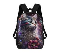 sinyumoney Children's Backpack, Magical Cat Fantasy Art Schoolbag Large Capacity Students Bookbag Rucksack Knapsack for Boys Girls Adults Teen 17inch