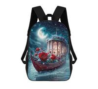 sinyumoney Children's Backpack, Magical Winter Night Scene Schoolbag Large Capacity Students Bookbag Rucksack Knapsack for Boys Girls Adults Teen 17inch