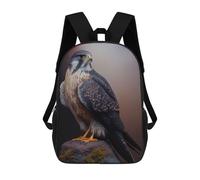 sinyumoney Children's Backpack Merlin Falcon Oil Paint School Rucksack 3D School Bag Kids School Backpack School Bags Fashion Backpack with Pocket Book Bags 17inch