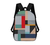 sinyumoney Children's Backpack Modern Geometry II School Rucksack 3D School Bag Kids School Backpack School Bags Fashion Backpack with Pocket Book Bags 17inch