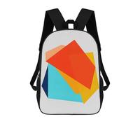 sinyumoney Children's Backpack Modern Geometry IV School Rucksack 3D School Bag Kids School Backpack School Bags Fashion Backpack with Pocket Book Bags 17inch