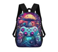 sinyumoney Children's Backpack, Mushroom Kingdom Controller Schoolbag Large Capacity Students Bookbag Rucksack Knapsack for Boys Girls Adults Teen 17inch
