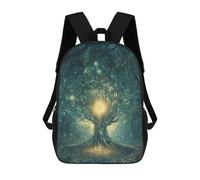 sinyumoney Children's Backpack Mystical Forest Tree School Rucksack 3D School Bag Kids School Backpack School Bags Fashion Backpack with Pocket Book Bags 17inch