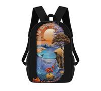 sinyumoney Children's Backpack Nature Is Medicine School Rucksack 3D School Bag Kids School Backpack School Bags Fashion Backpack with Pocket Book Bags 17inch