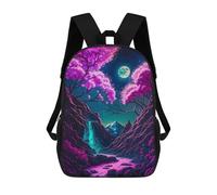 sinyumoney Children's Backpack Neon Cherry Blossom School Rucksack 3D School Bag Kids School Backpack School Bags Fashion Backpack with Pocket Book Bags 17inch