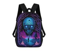 sinyumoney Children's Backpack, Neon Forest The Enchanted Path Schoolbag Large Capacity Students Bookbag Rucksack Knapsack for Boys Girls Adults Teen 17inch