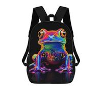 sinyumoney Children's Backpack Neon Frog School Rucksack 3D School Bag Kids School Backpack School Bags Fashion Backpack with Pocket Book Bags 17inch