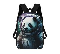 sinyumoney Children's Backpack, Panda in Space Suit Schoolbag Large Capacity Students Bookbag Rucksack Knapsack for Boys Girls Adults Teen 17inch