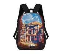 sinyumoney Children's Backpack Petra, Jordan Travel School Rucksack 3D School Bag Kids School Backpack School Bags Fashion Backpack with Pocket Book Bags 17inch