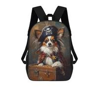 sinyumoney Children's Backpack, Pirate Dog Treasure Chest-83 Schoolbag Large Capacity Students Bookbag Rucksack Knapsack for Boys Girls Adults Teen 17inch