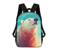 sinyumoney Children's Backpack Polar Bear Animals School Rucksack 3D School Bag Kids School Backpack School Bags Fashion Backpack with Pocket Book Bags 17inch