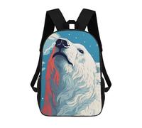 sinyumoney Children's Backpack, Polar Bear Sky Artwork Schoolbag Large Capacity Students Bookbag Rucksack Knapsack for Boys Girls Adults Teen 17inch