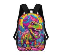 sinyumoney Children's Backpack, Rainbow Dinosaur Fantasy Landscape Schoolbag Large Capacity Students Bookbag Rucksack Knapsack for Boys Girls Adults Teen 17inch