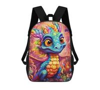 sinyumoney Children's Backpack, Rainbow Dragon Fantasy Art Schoolbag Large Capacity Students Bookbag Rucksack Knapsack for Boys Girls Adults Teen 17inch