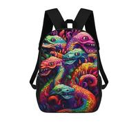 sinyumoney Children's Backpack, Rainbow Serpent Dance Schoolbag Large Capacity Students Bookbag Rucksack Knapsack for Boys Girls Adults Teen 17inch