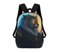 sinyumoney Children's Backpack, Regal Tiger in Armor Schoolbag Large Capacity Students Bookbag Rucksack Knapsack for Boys Girls Adults Teen 17inch