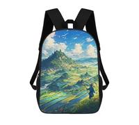 sinyumoney Children's Backpack Rice Fields School Rucksack 3D School Bag Kids School Backpack School Bags Fashion Backpack with Pocket Book Bags 17inch