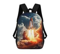 sinyumoney Children's Backpack Rocket Take Off School Rucksack 3D School Bag Kids School Backpack School Bags Fashion Backpack with Pocket Book Bags 17inch