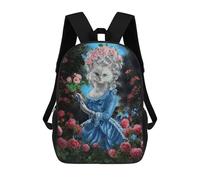 sinyumoney Children's Backpack, Royal Cat in Blue Garden Schoolbag Large Capacity Students Bookbag Rucksack Knapsack for Boys Girls Adults Teen 17inch