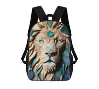 sinyumoney Children's Backpack, Schoolbag Abstract Lion Kintsugi Large Capacity Students Bookbag Rucksack Knapsack for Boys Girls Adults Teen 17inch