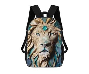 sinyumoney Children's Backpack, Schoolbag Abstract Lion Kintsugi Large Capacity Students Bookbag Rucksack Knapsack for Boys Girls Adults Teen 17inch